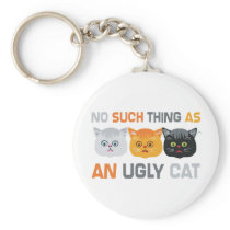 No Ugly Cats Key Chain