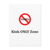No Vanilla Kink Only Zone postcards by uniqueandkinky No Vanilla Kink Only Zone postcards