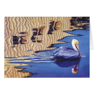 "No Wake Zone" Pelican Watercolor Cards by PaulJacksonart