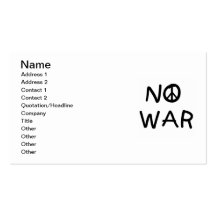 NO War T-shirts and Gifts Business Card