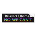 No We Can't Re-elect Obama Rainbow Bumpersticker by irregulargoods No We Can't Re-elect Obama Rainbow Bumpersticker