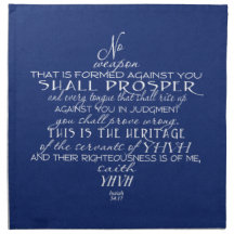 No Weapon Star of David Blue Printed Napkin