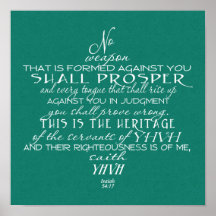 No Weapon Star of David Print