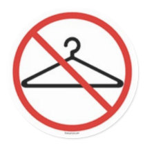 No wire hangers! round stickers