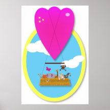 Noah Air Balloon in the light blue sky Posters