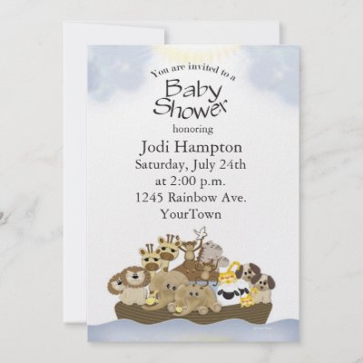Noahs  Baby Shower Invitations on Noah Ark Baby Shower Invitation By Mybabybundles