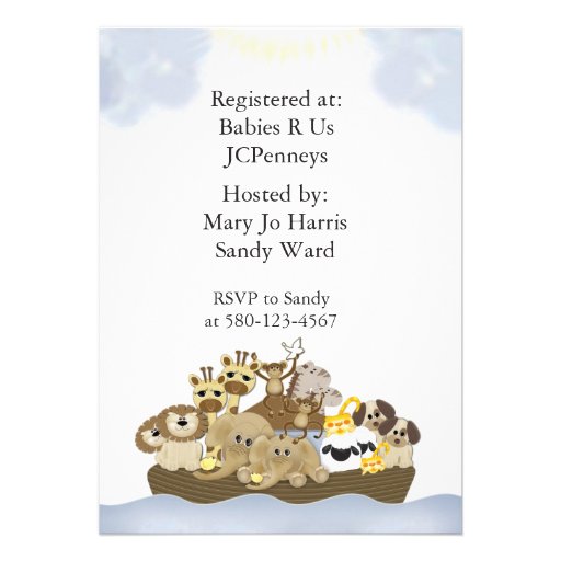 Noah Ark Baby Shower Invitation