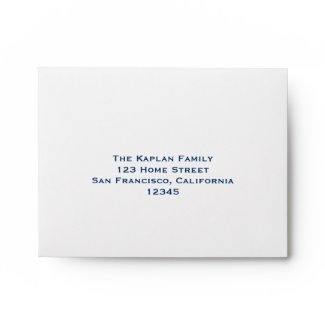Noah RSVP Bar Mitzvah Wedding Blue Lined envelope