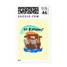 Noah's Ark 1st Birthday Tshirts and Gifts Postage Stamps