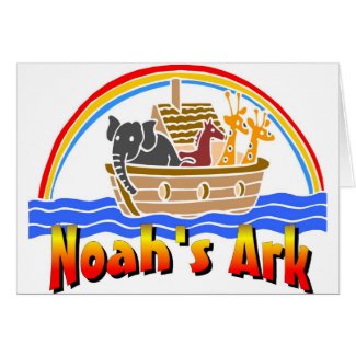 Noah's ark and rainbow card