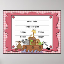 Noah's Ark Baby Girl Print