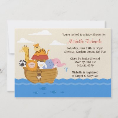 Baby Invitation Templates on Noahs Ark Baby Shower Invitation From Zazzle Com