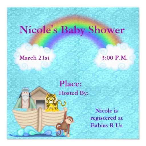 Noahs Ark Baby Shower Invitation