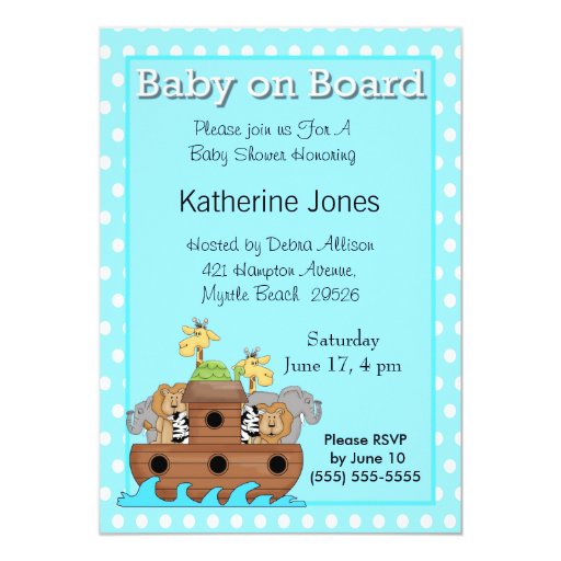 Noah39;s Ark Baby Shower Invitation  Zazzle