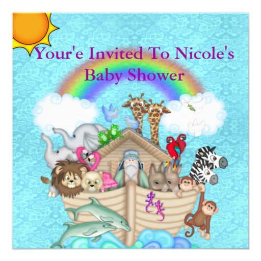 Noahs Ark Baby Shower Invitation (front side)
