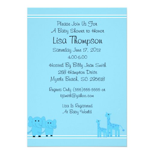 Noah's Ark Baby Shower Invitation