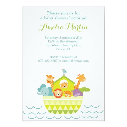 Noah39;s Ark Baby Shower Invitation Zazzle Noah39;s Ark Baby Shower Invitation Zazzle