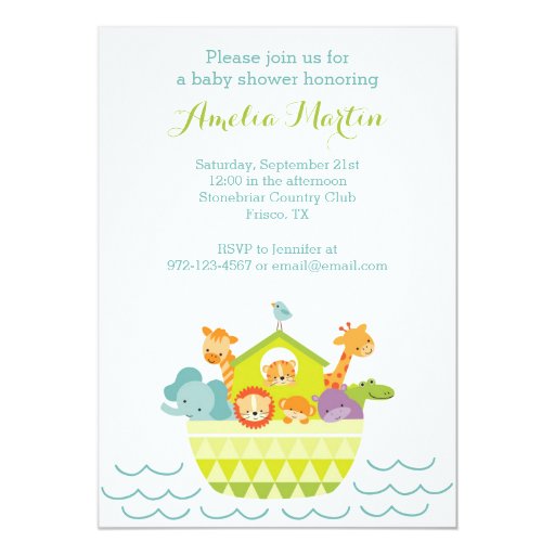 Noah39;s Ark Baby Shower Invitation  Zazzle