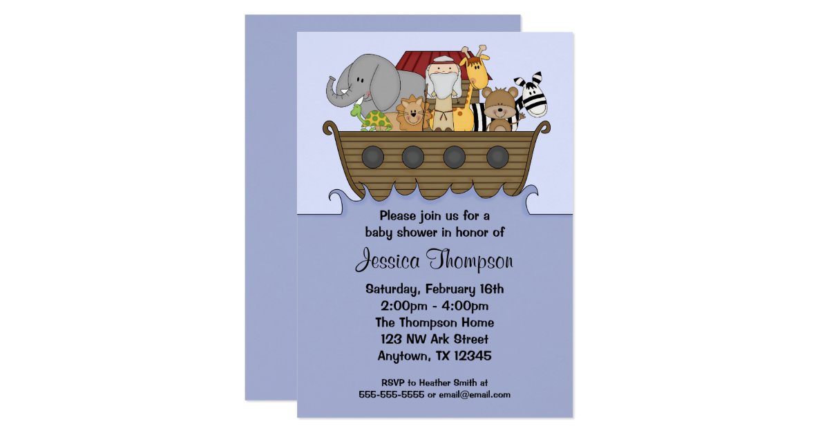 Noah's Ark Baby Shower Invitations Zazzle