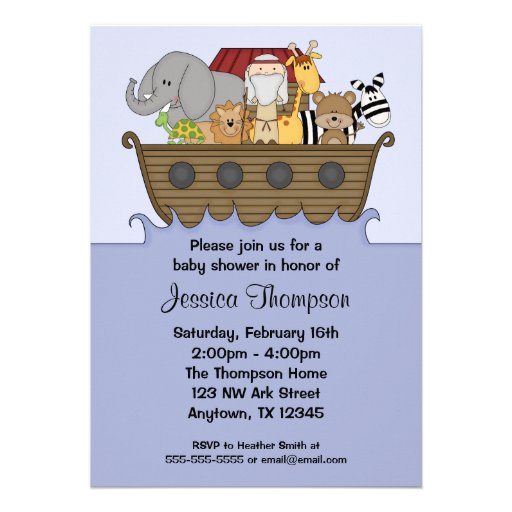 Noah39;s Ark Baby Shower Invitations 5quot; X 7quot; Invitation Card  Za