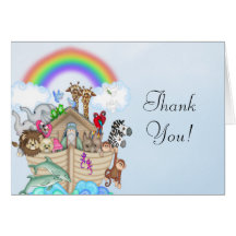 Noah's Ark Baby Shower Thank You Card