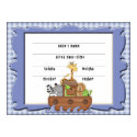 Noah's Ark Boy Birth Certificate posters by SweetRascal Noah's Ark Boy Birth Certificate posters