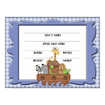 Noah's Ark Boy Birth Certificate posters