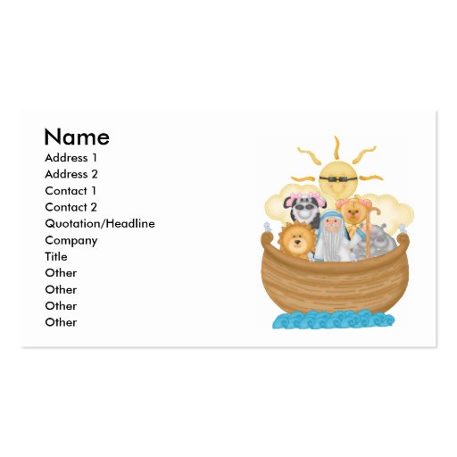 Noah's Ark Business Cards (front side)