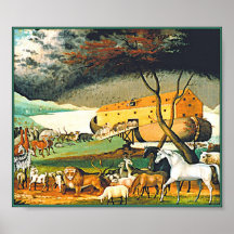 Noah's Ark by Edward Hicks - All the animals! Poster