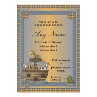 Noah's Ark Christian Baby Shower Invitations