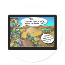 "Noah's Ark" Funny Cartoon Tees Gifts Collectibles Round Sticker