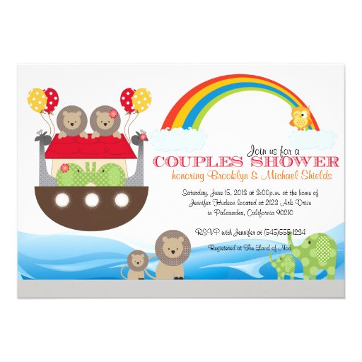 Noah's Ark Invitation - Couples Baby Shower