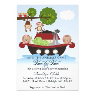 Noah's Ark Baby Shower Invitation