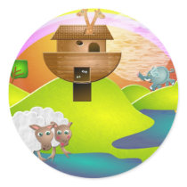 Noahs Ark Round Stickers