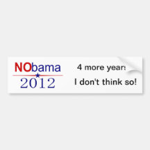 NObama 2012 election Bumper Stickers