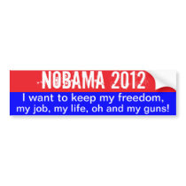 Nobama 2012- keep freedom bumper sticker
