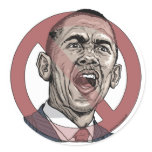 Nobama Anti Obama Circle Slash Gear Round Stickers
