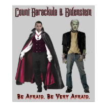 Nobama Halloween - Barackula & Bidenstein Poster posters by monkeyclown Nobama Halloween - Barackula & Bidenstein Poster posters