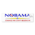NoBama obama change bumper sticker bumper stickers by marcacci NoBama obama change bumper sticker bumper stickers