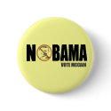Nobama Vote McCain Funny Anti Obama Button Pin by SideSplitters Nobama Vote McCain Funny Anti Obama Button Pin