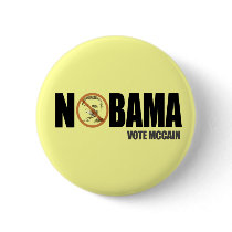 Nobama Vote McCain Funny Anti Obama Button Pin