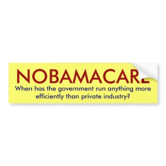 Government vs. private health care bumper stickers.