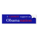 NObamaNation Bumper Sticker bumper stickers