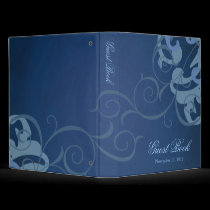 Nobel Blue Scroll Blue Guest Book Binder binders
