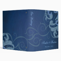 Nobel Blue Scroll Blue Wedding Binder