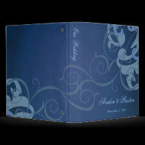 Nobel Blue Scroll Blue Wedding Binder binders