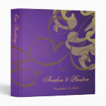 Nobel Gold Scroll Purple Wedding Binder