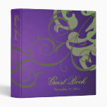 Nobel Green Scroll Purple Guest Book Binder