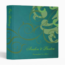 Nobel Green Scroll Teal Wedding Binder