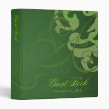Nobel Lime Scroll Green Guest Book Binder